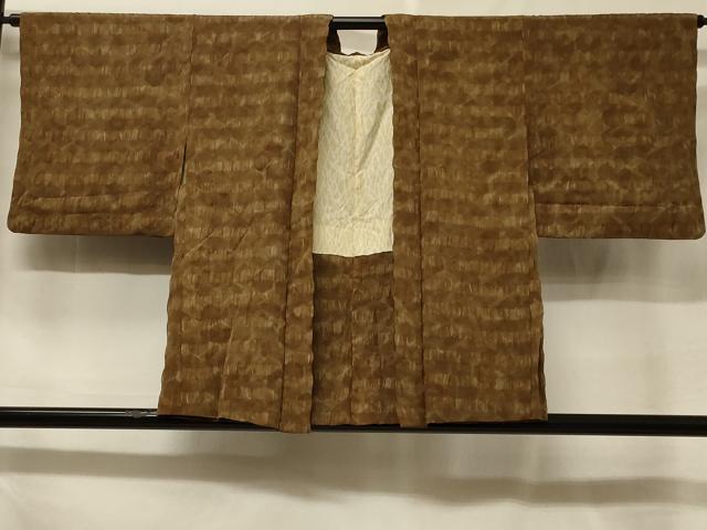 平和屋着物＃羽織　ふくれ織　横段亀甲文　正絹　逸品　CABF1356in