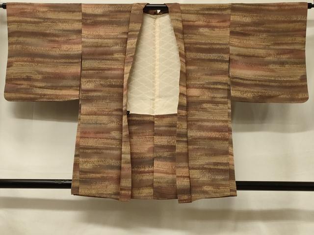 平和屋着物＃羽織　横段文　暈し染め　正絹　逸品　CABF1362in
