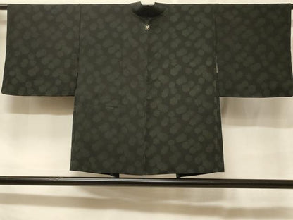 平和屋着物＃羽織　正倉院花文　黒地　正絹　逸品　CABF1364in