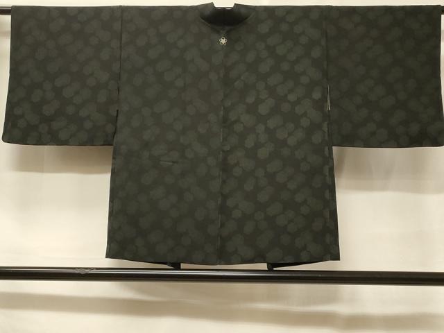 平和屋着物＃羽織　正倉院花文　黒地　正絹　逸品　CABF1364in