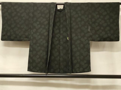 平和屋着物＃羽織　正倉院花文　黒地　正絹　逸品　CABF1364in