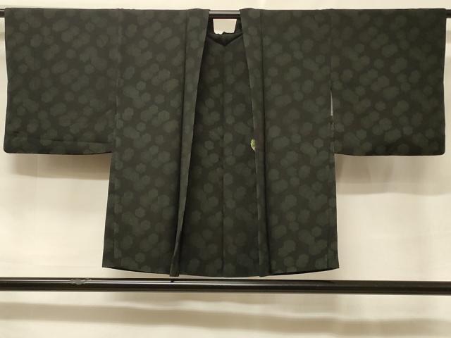 平和屋着物＃羽織　正倉院花文　黒地　正絹　逸品　CABF1364in