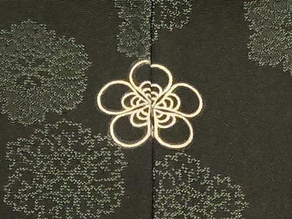 平和屋着物＃羽織　正倉院花文　黒地　正絹　逸品　CABF1364in
