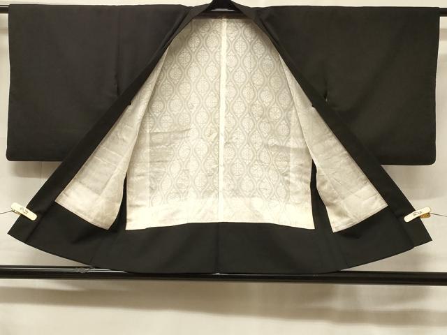平和屋着物＃羽織　総刺繍　枝葉文　黒地　金糸　正絹　逸品　CABF1366in