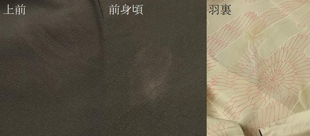 平和屋着物＃羽織　草花文　黒地　正絹　逸品　CABF1367in