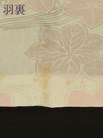 平和屋着物＃羽織　寿光織　草花文　黒地　金銀糸　正絹　逸品　未使用　CABF1369in
