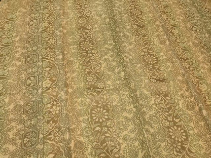 平和屋着物＃道行コート　お召地　更紗花間道　ロング丈　正絹　逸品　未使用　CABF1372in