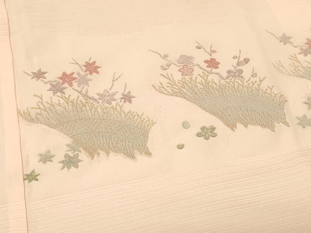 平和屋着物＃羽織　扇面草花文　金銀糸　正絹　逸品　CABF1378in