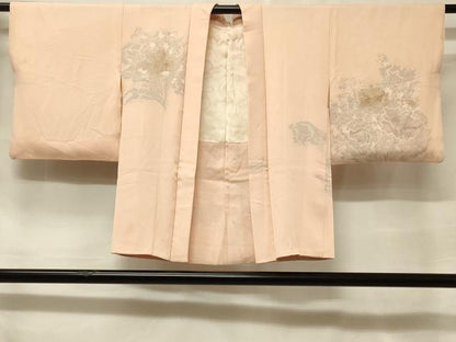 平和屋着物＃羽織　寿光織　草花文　金銀糸　正絹　逸品　CABF1379in