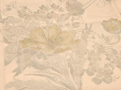 平和屋着物＃羽織　寿光織　草花文　金銀糸　正絹　逸品　CABF1379in
