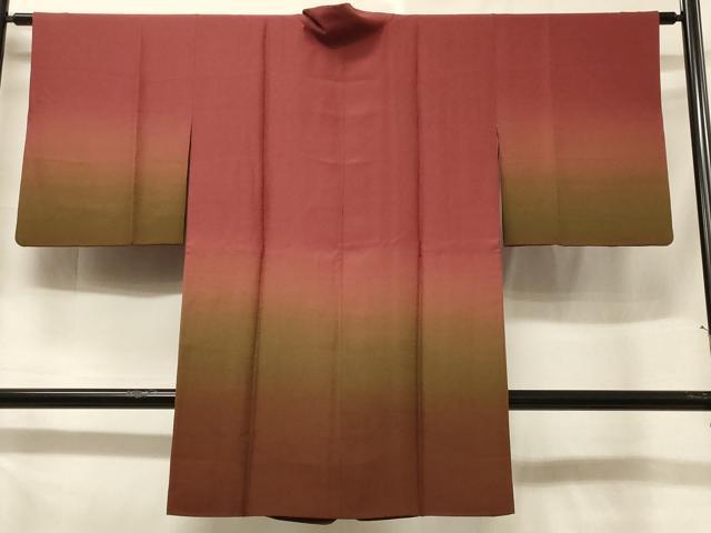 平和屋着物＃道行コート　横段文　暈し染め　ロング丈　正絹　逸品　CABF1381in