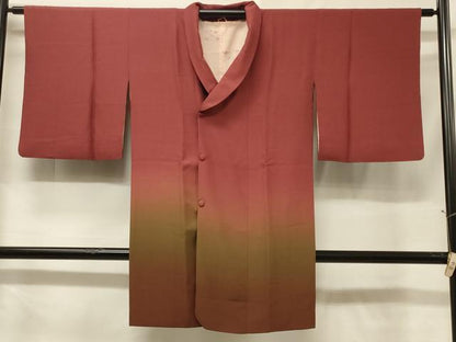 平和屋着物＃道行コート　横段文　暈し染め　ロング丈　正絹　逸品　CABF1381in