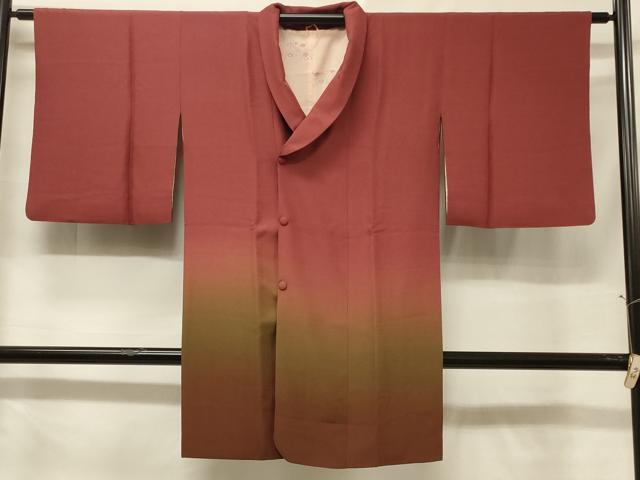 平和屋着物＃道行コート　横段文　暈し染め　ロング丈　正絹　逸品　CABF1381in
