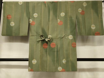 平和屋着物＃道中着　紬地　花間道　ロング丈　正絹　逸品　CABF1382in