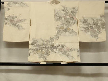 平和屋着物＃羽織　寿光織　草花文　金銀糸　正絹　逸品　CABF1389in
