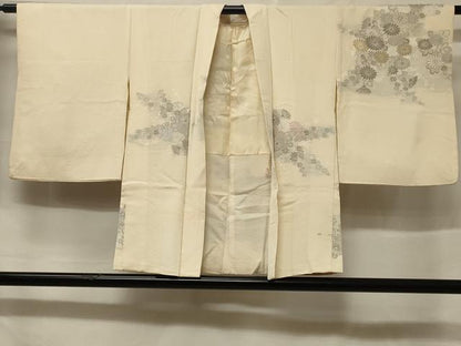 平和屋着物＃羽織　寿光織　草花文　金銀糸　正絹　逸品　CABF1389in