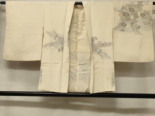 平和屋着物＃羽織　寿光織　草花文　金銀糸　正絹　逸品　CABF1389in