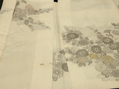 平和屋着物＃羽織　寿光織　草花文　金銀糸　正絹　逸品　CABF1389in