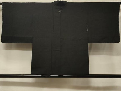平和屋着物＃羽織　霞文　黒地　銀通し地　正絹　逸品　未使用　CABF1390in
