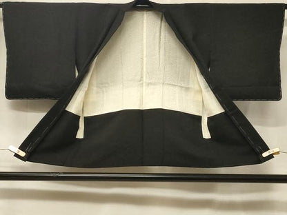平和屋着物＃羽織　霞文　黒地　銀通し地　正絹　逸品　未使用　CABF1390in
