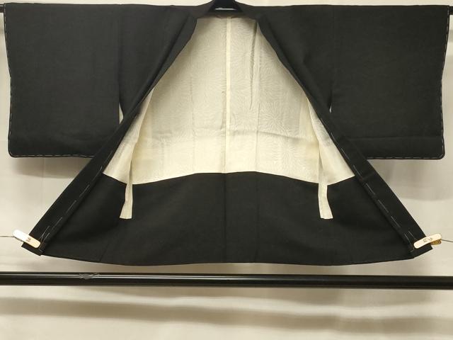 平和屋着物＃羽織　霞文　黒地　銀通し地　正絹　逸品　未使用　CABF1390in