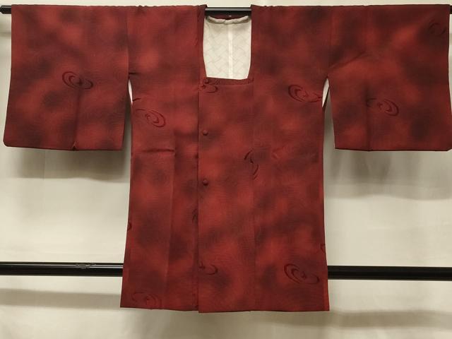 平和屋着物＃道行コート　輪奈ビロード　幾何学文様　暈し染め　正絹　逸品　CABF1393in