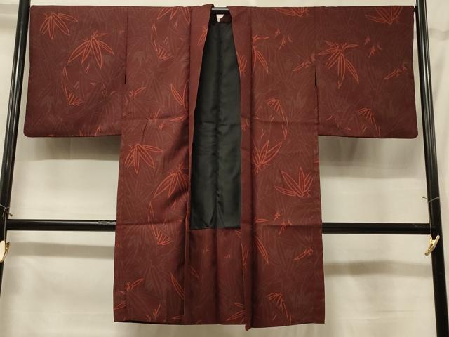 平和屋着物＃長羽織　笹の葉文　洗える着物　CABF1394in
