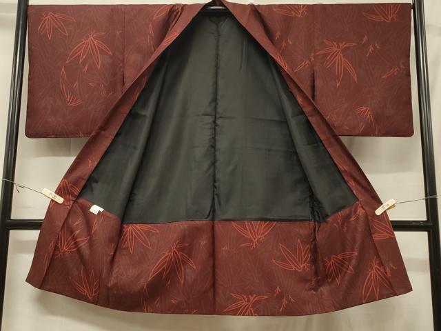 平和屋着物＃長羽織　笹の葉文　洗える着物　CABF1394in