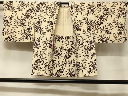 平和屋着物＃羽織　枝葉文　正絹　逸品　CABF1396in