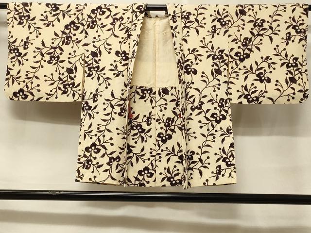平和屋着物＃羽織　枝葉文　正絹　逸品　CABF1396in