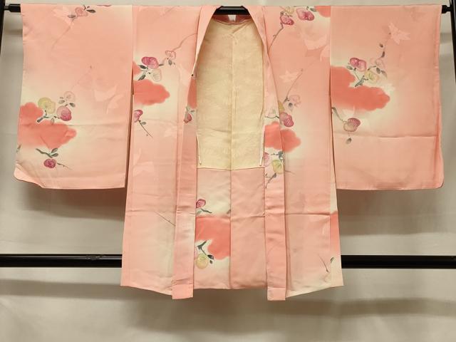 平和屋着物＃羽織　手描き　雲取り枝花文　暈し染め　正絹　逸品　未使用　CABF1407in