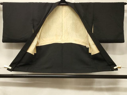 平和屋着物＃羽織　総刺繍　飛鶴文　黒地　正絹　逸品　CABF1408in