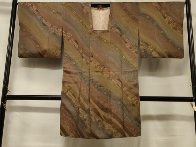 平和屋着物＃道行コート　辻が花　暈し染め　ロング丈　正絹　逸品　CABF1413in