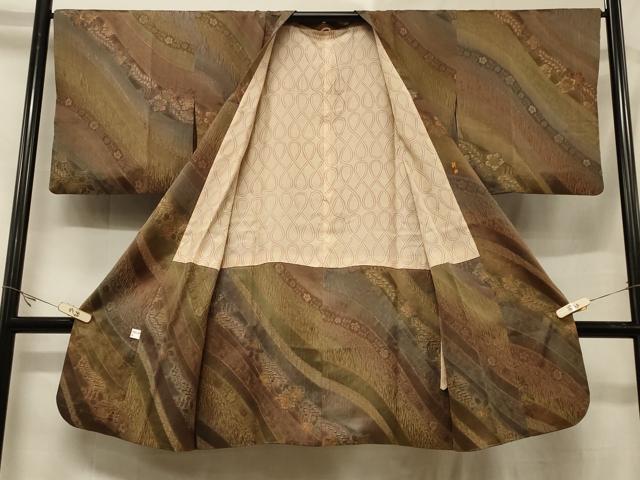 平和屋着物＃道行コート　辻が花　暈し染め　ロング丈　正絹　逸品　CABF1413in