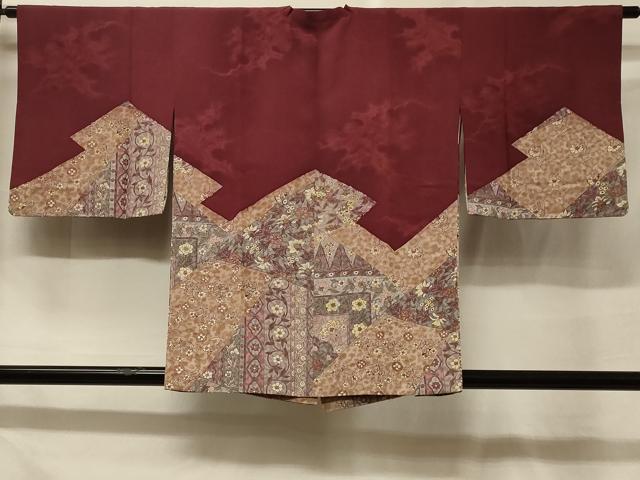 平和屋着物＃道行コート　松皮菱更紗花文　正絹　逸品　CABF1426in