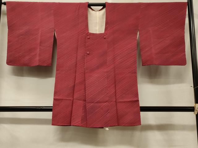 平和屋着物＃道行コート　ふくれ織　斜線文　暈し染め　正絹　逸品　CABF1428in
