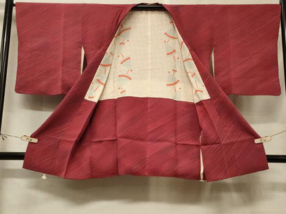平和屋着物＃道行コート　ふくれ織　斜線文　暈し染め　正絹　逸品　CABF1428in