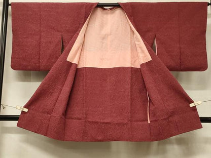 平和屋着物＃道行コート　ふくれ織　霞文　ロング丈　正絹　逸品　CABF1429in