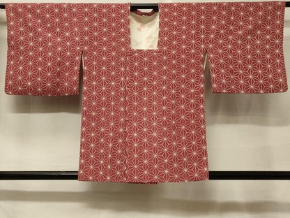 平和屋着物＃道行コート　麻の葉文　正絹　逸品　CABF1434in
