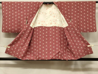 平和屋着物＃道行コート　麻の葉文　正絹　逸品　CABF1434in
