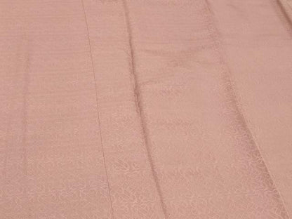 平和屋着物＃道行コート　色無地　鷹の羽地紋　撫子色　正絹　逸品　CABF1436in