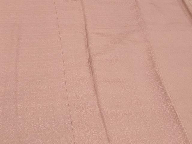平和屋着物＃道行コート　色無地　鷹の羽地紋　撫子色　正絹　逸品　CABF1436in
