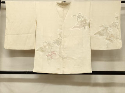 平和屋着物＃羽織　寿光織　道長笹竹文　金銀糸　正絹　逸品　CABF1441in