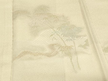 平和屋着物＃羽織　寿光織　道長笹竹文　金銀糸　正絹　逸品　CABF1441in