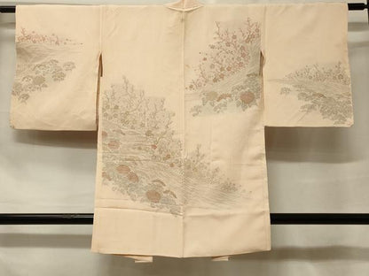 平和屋着物＃羽織　寿光織　流水草花文　金銀糸　正絹　逸品　CABF1458in