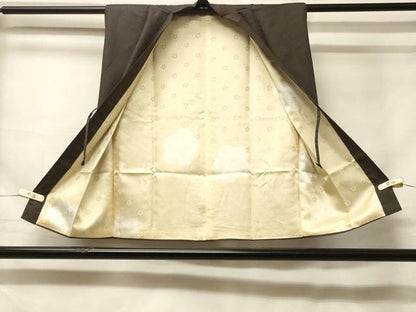 平和屋着物＃男性　袖無し羽織　陣羽織　紬地　100亀甲　総詰め　正絹　逸品　CABF1459in