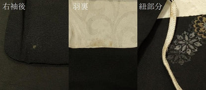 平和屋着物＃羽織　寿光織　正倉院花文　黒地　金銀糸　正絹　逸品　CABF1461in