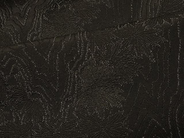 平和屋着物＃羽織　寿光織　舞葉文　黒地　銀糸　正絹　逸品　CABF1463in