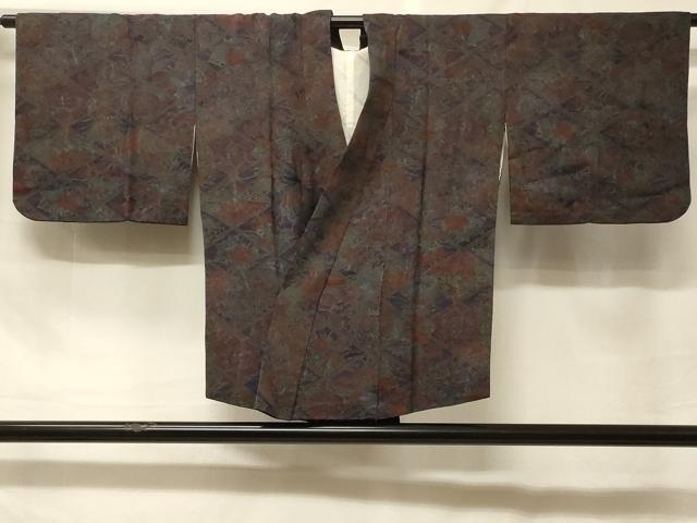 平和屋着物＃道中着　菱正倉院花鳥文　金彩　正絹　逸品　CABF1467in