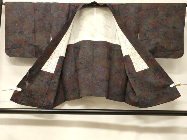 平和屋着物＃道中着　菱正倉院花鳥文　金彩　正絹　逸品　CABF1467in